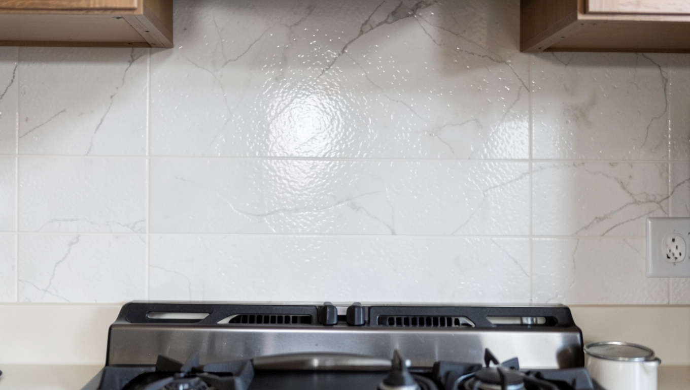 Spiek kwarcowy na ścianę w kuchni